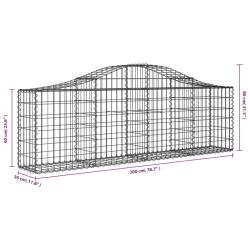 Kosze gabionowe, 18 szt, 200x30x60/80 cm, galwanizowane żelazo