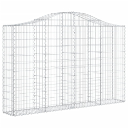 Kosze gabionowe, 9 szt, 200x30x120/140 cm, galwanizowane żelazo