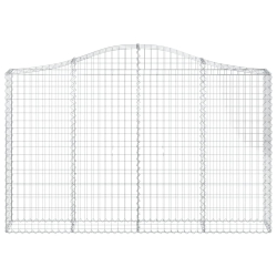 Kosze gabionowe, 9 szt, 200x30x120/140 cm, galwanizowane żelazo