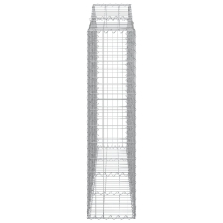 Kosze gabionowe, 9 szt, 200x30x120/140 cm, galwanizowane żelazo