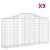 Kosze gabionowe, 9 szt, 200x30x100/120 cm, galwanizowane żelazo