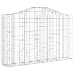 Kosze gabionowe, 7 szt, 200x30x120/140 cm, galwanizowane żelazo