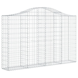Kosze gabionowe, 10 szt, 200x30x120/140cm, galwanizowane żelazo