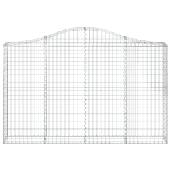 Kosze gabionowe, 10 szt, 200x30x120/140cm, galwanizowane żelazo