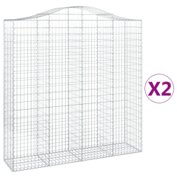 Kosze gabionowe, 2 szt, 200x50x200/220cm, galwanizowane żelazo