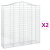 Kosze gabionowe, 2 szt, 200x50x200/220cm, galwanizowane żelazo