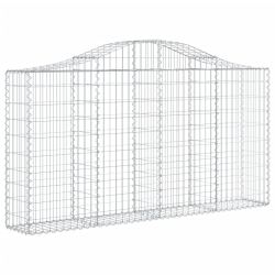 Kosze gabionowe, 5 szt, 200x30x100/120 cm, galwanizowane żelazo