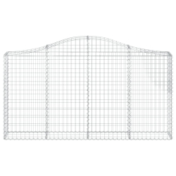 Kosze gabionowe, 5 szt, 200x30x100/120 cm, galwanizowane żelazo