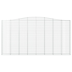 Kosze gabionowe, 2 szt, 400x30x200/220 cm, galwanizowane żelazo