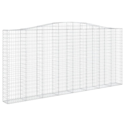 Kosze gabionowe, 2 szt, 400x30x180/200 cm, galwanizowane żelazo