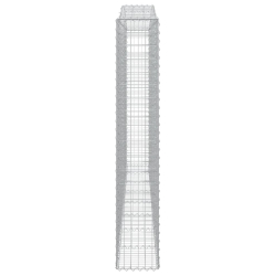 Kosze gabionowe, 2 szt, 400x30x180/200 cm, galwanizowane żelazo