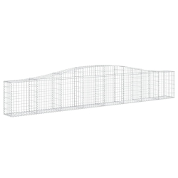 Kosze gabionowe, 4 szt, 400x30x60/80 cm, galwanizowane żelazo