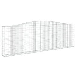 Kosze gabionowe, 9 szt, 400x30x120/140 cm, galwanizowane żelazo