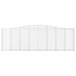 Kosze gabionowe, 2 szt, 400x30x120/140 cm, galwanizowane żelazo