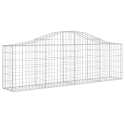 Kosze gabionowe, 2 szt, 200x30x60/80 cm, galwanizowane żelazo