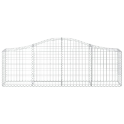 Kosze gabionowe, 2 szt, 200x30x60/80 cm, galwanizowane żelazo
