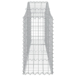 Kosze gabionowe, 2 szt, 200x30x60/80 cm, galwanizowane żelazo