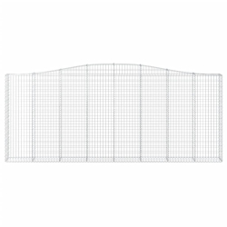 Kosze gabionowe, 2 szt, 400x30x160/180 cm, galwanizowane żelazo
