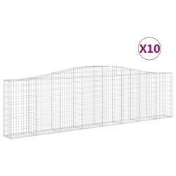 Kosze gabionowe, 10 szt, 400x30x100/120cm, galwanizowane żelazo