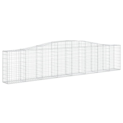 Kosze gabionowe, 15 szt, 400x30x80/100 cm, galwanizowane żelazo