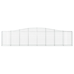 Kosze gabionowe, 15 szt, 400x30x80/100 cm, galwanizowane żelazo