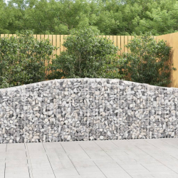 Kosze gabionowe, 15 szt, 400x30x80/100 cm, galwanizowane żelazo