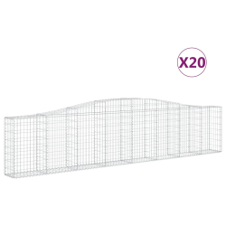 Kosze gabionowe, 20 szt, 400x30x80/100 cm, galwanizowane żelazo