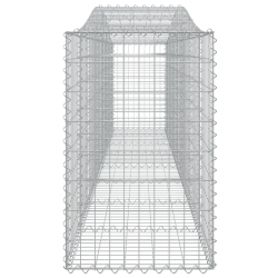 Kosze gabionowe, 8 szt, 400x50x80/100 cm, galwanizowane żelazo