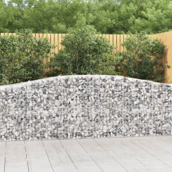 Kosze gabionowe, 8 szt, 400x50x80/100 cm, galwanizowane żelazo