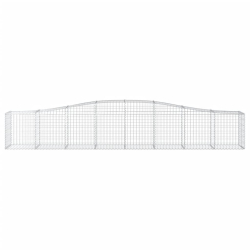 Kosze gabionowe, 2 szt, 400x50x60/80 cm, galwanizowane żelazo