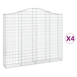 Kosze gabionowe, 4 szt, 200x30x160/180 cm, galwanizowane żelazo