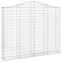 Kosze gabionowe, 7 szt, 200x30x160/180 cm, galwanizowane żelazo