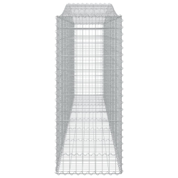 Kosze gabionowe, 9 szt, 400x50x120/140 cm, galwanizowane żelazo