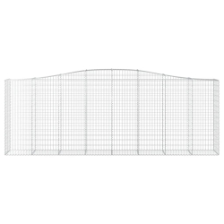 Kosze gabionowe, 7 szt, 400x50x140/160 cm, galwanizowane żelazo