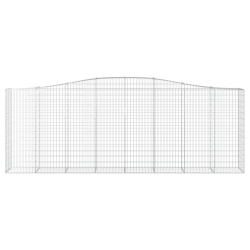 Kosze gabionowe, 8 szt, 400x50x140/160 cm, galwanizowane żelazo