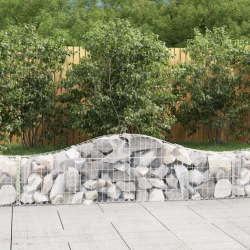 Kosze gabionowe, 10 szt, 200x30x40/60 cm, galwanizowane żelazo