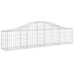 Kosze gabionowe, 9 szt, 200x30x40/60 cm, galwanizowane żelazo