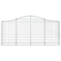Kosze gabionowe, 11 szt, 200x30x80/100 cm, galwanizowane żelazo