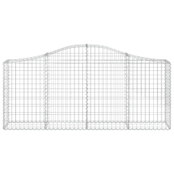 Kosze gabionowe, 14 szt, 200x30x80/100 cm, galwanizowane żelazo
