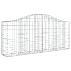Kosze gabionowe, 3 szt, 200x30x80/100 cm, galwanizowane żelazo