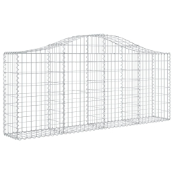 Kosze gabionowe, 2 szt, 200x30x80/100 cm, galwanizowane żelazo