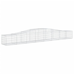 Kosze gabionowe, 7 szt, 400x50x40/60 cm, galwanizowane żelazo