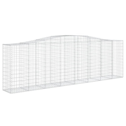 Kosze gabionowe, 4 szt, 400x50x120/140 cm, galwanizowane żelazo