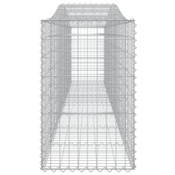 Kosze gabionowe, 7 szt, 400x50x80/100 cm, galwanizowane żelazo