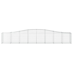 Kosze gabionowe, 7 szt, 400x50x60/80 cm, galwanizowane żelazo