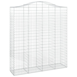 Kosze gabionowe, 2 szt, 200x50x220/240 cm, galwanizowane żelazo