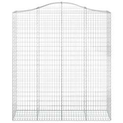 Kosze gabionowe, 2 szt, 200x50x220/240 cm, galwanizowane żelazo
