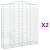 Kosze gabionowe, 2 szt, 200x50x220/240 cm, galwanizowane żelazo