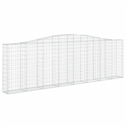 Kosze gabionowe, 10 szt, 400x30x120/140cm, galwanizowane żelazo
