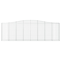 Kosze gabionowe, 10 szt, 400x30x120/140cm, galwanizowane żelazo